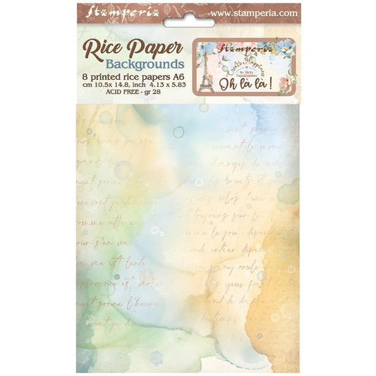 Stamperia Oh La La A6 Rice Paper Sheets (8PCS)