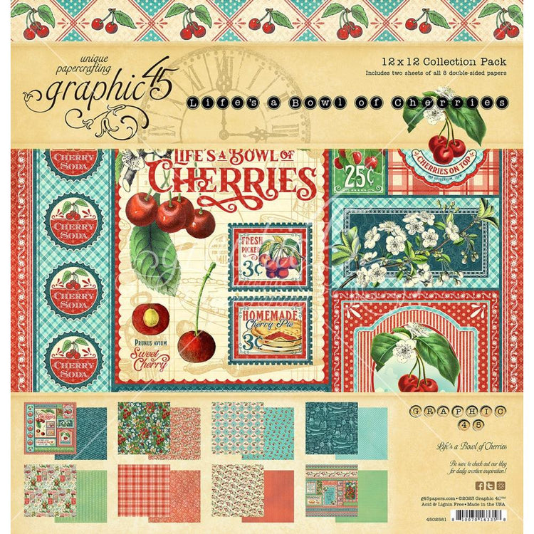 Graphic 45 Life's A Bowl of Cherries 12x12 Collection Pack