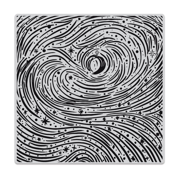 Etched Winter Swirls Bold Prints 6x6 Cling Stamp