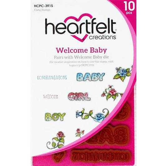 Heartfelt Creations Tender Moments Cling Rubber Stamps: Welcome Baby