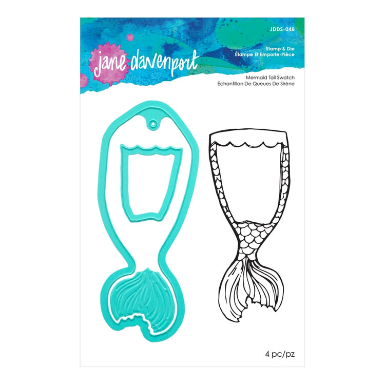 Spellbinders Jane Davenport Artomology Mermaid Tail Swatch Stamp and Die Set