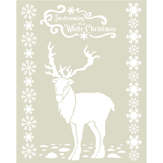 Winter Tales Stencil - White Christmas Deer