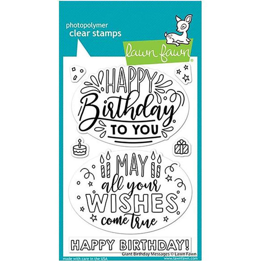 Lawn Fawn Giant Birthday Messages 4x6 Clear Stamps