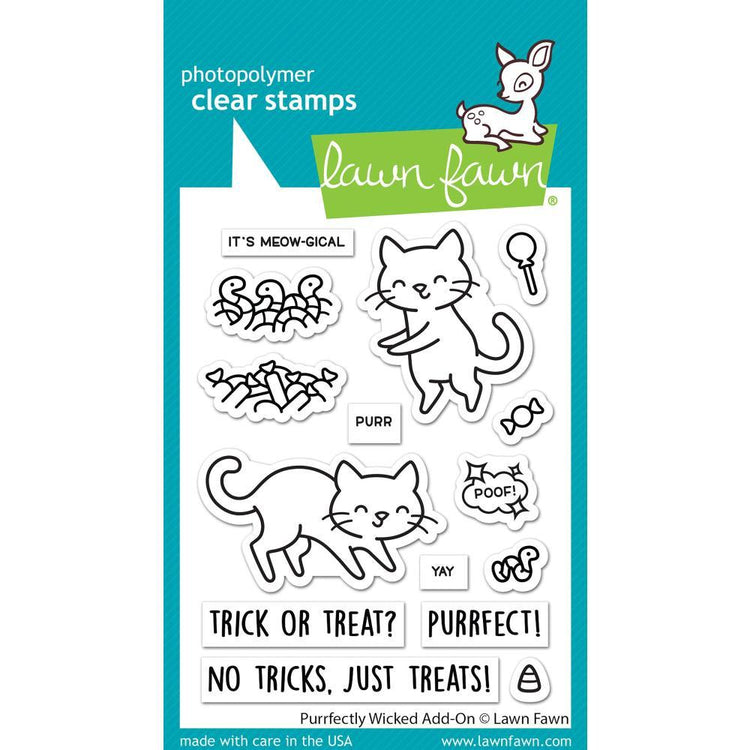 Lawn Fawn Fall & Winter 2021 Release 3x4 Clear Stamps Purrfectly Wicked Add-On