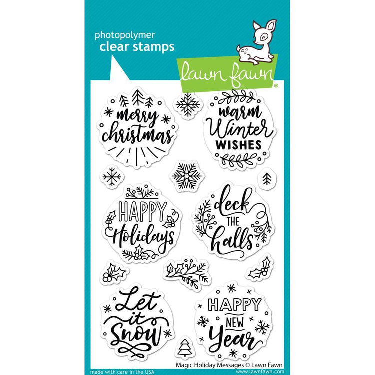 Lawn Fawn Fall & Winter 2021 Release 4x6 Clear Stamps Magic Holiday Messages
