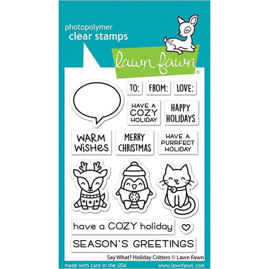 Lawn Fawn Fall & Winter 2022 3x4 Clear Stamps Say What? Holiday Critters