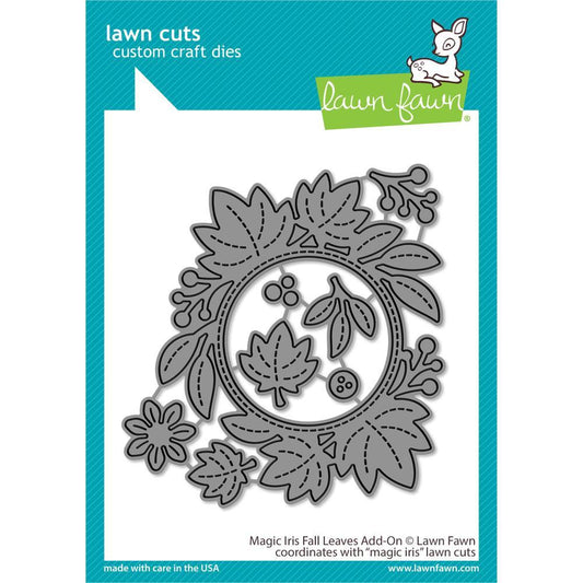 Lawn Fawn Fall & Winter 2021 Release Dies Magic Iris Fall Leaves Add-On