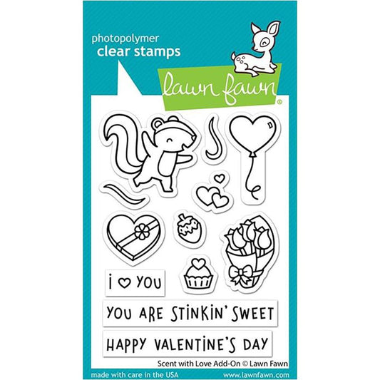 Lawn Fawn Valentines 2022 3x4 Clear Stamps Scent With Love Add-On