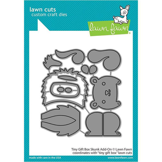 Lawn Fawn Valentines 2022 Lawn Cuts Dies Tiny Gift Box Skunk Add-On