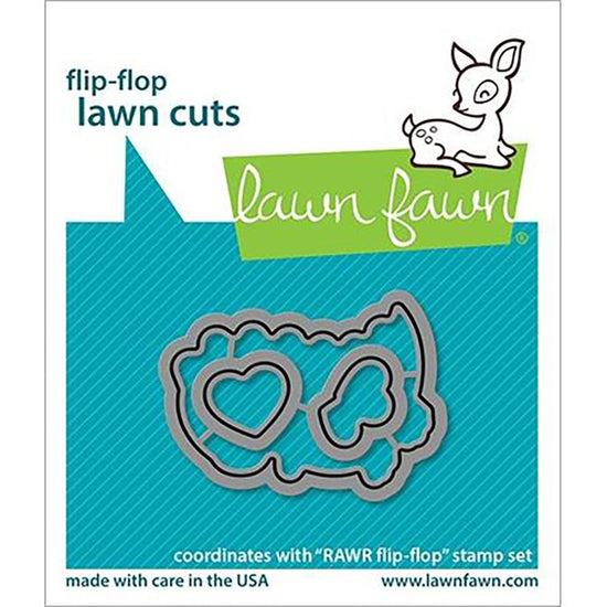 Lawn Fawn Valentines 2022 Lawn Cuts Dies RAWR Flip-Flop