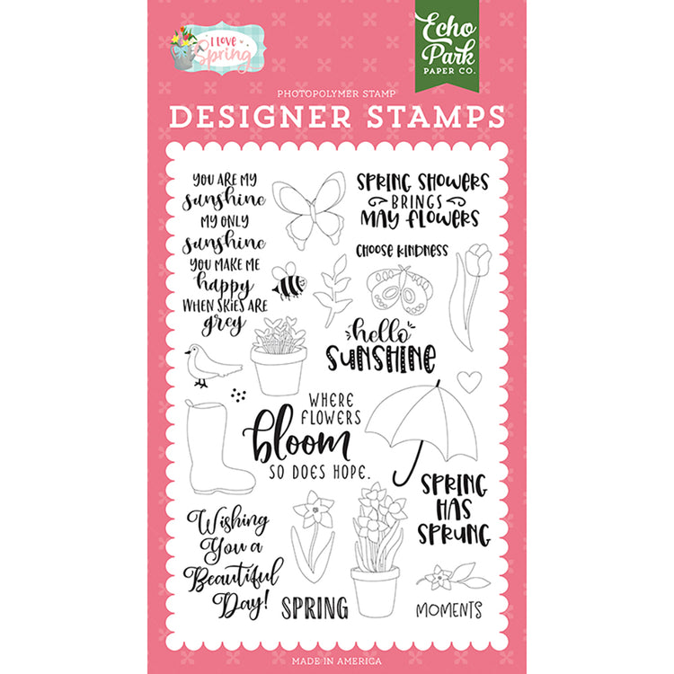 I Love Spring 4x6 Clear Stamps - Spring Showers
