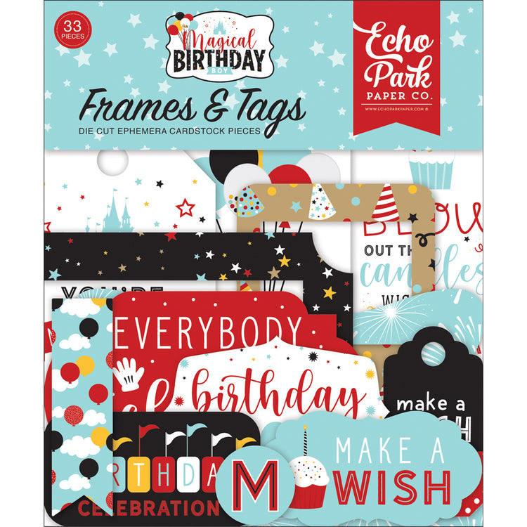 Magical Birthday Boy Ephemera - Frames & Tags