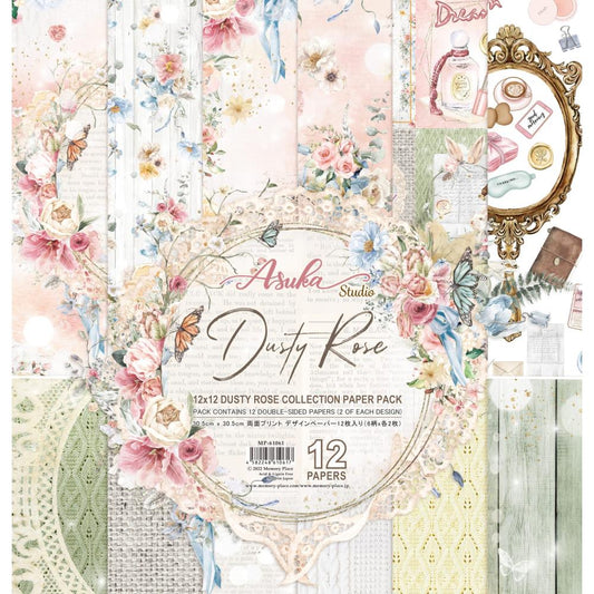 Asuka Studio Dusty Rose 12x12 Paper Pack