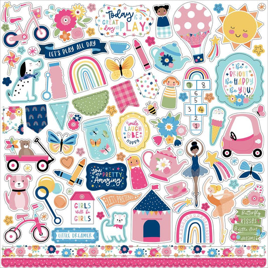 Echo Park Play All Day Girl 12x12 Element Sticker