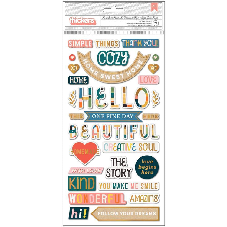 Paige Evans Bungalow Lane Thicker Stickers Home Sweet Home Phrase
