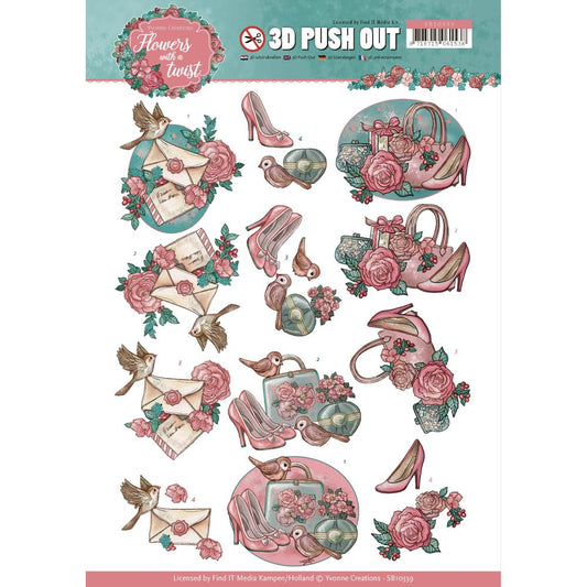 Find It Trading Yvonne Creations Flowers with a Twist Flowers Punchout Sheet