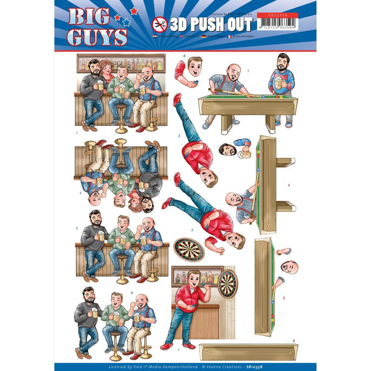 Find It Trading Yvonne Creations Big Guys Pub Night Punchout Sheet