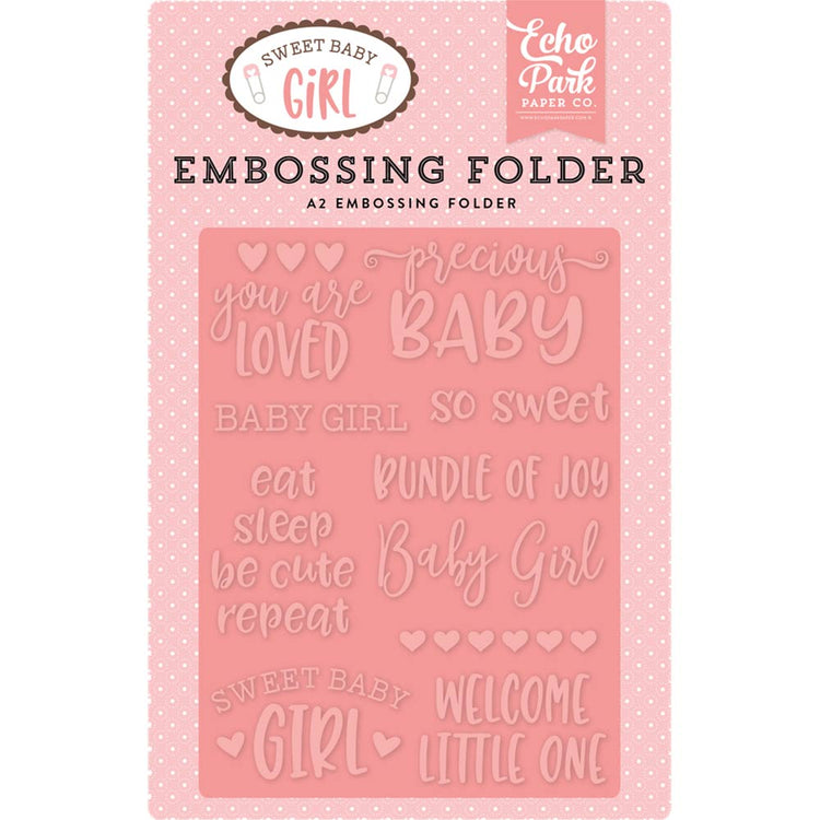 Echo Park Sweet Baby Girl Precious Baby A2 Embossing Folder