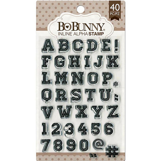 BoBunny Inline Alpha 4x6 Clear Stamp Set