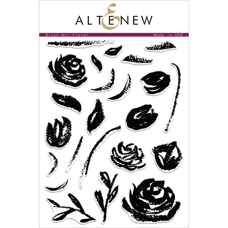 Altenew Brush Art Floral 6x8 Clear Stamp Set