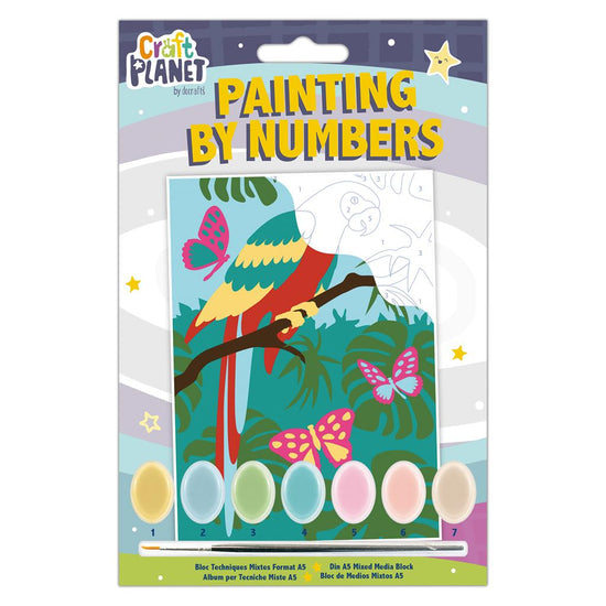 Craft Planet Mini Paint by Numbers Kit: Parrot