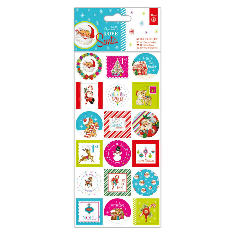 Papermania Love Santa Sticker Sheet