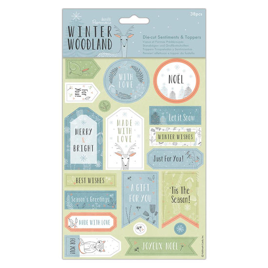 Papermania Winter Woodland Die-cut Sentiment Toppers