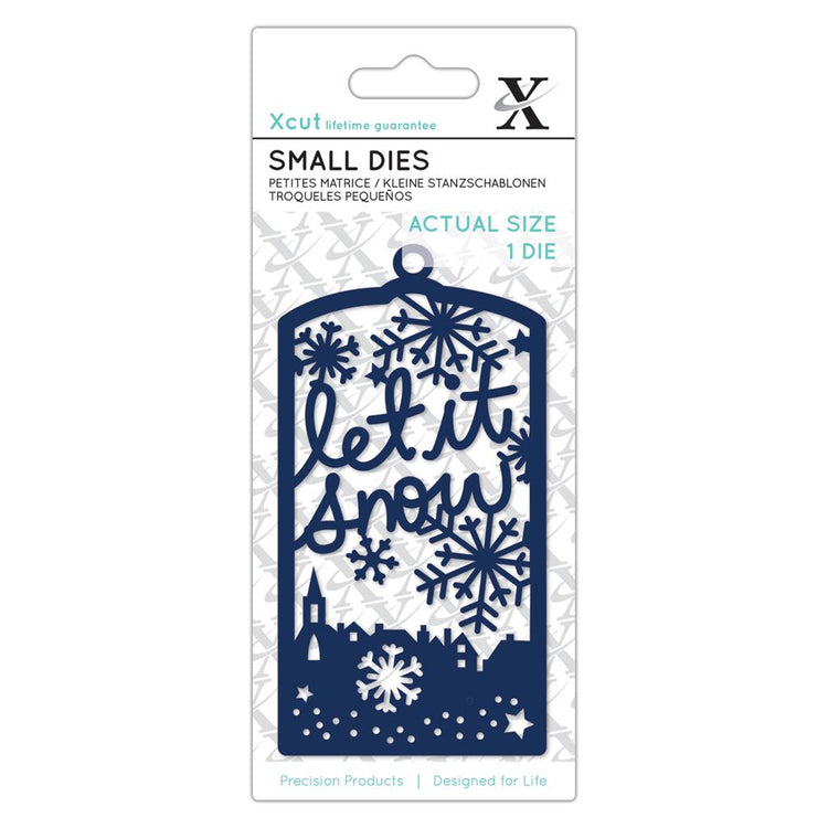 Xcut Let It Snow Tag Small Dies